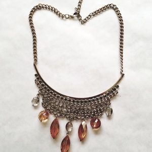 Gold Bejeweled Bib Necklace